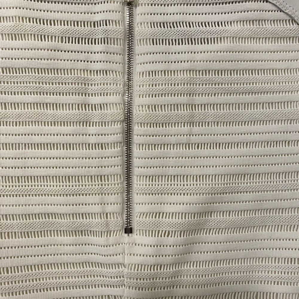 rag & bone White Basha Top, featuring lambskin shoulder panels and Crewneck - Picture 8 of 11